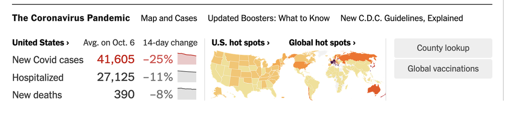 NYT COVID widget